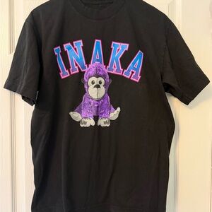 Inaka Power Black Tee with Purple and Blue Graphic